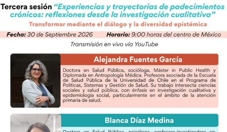 Difusión | Experiencias y trayectoria de padecimientos crónicos: reflexiones de la investigación cualitativa | Cuarta sesión. Miércoles de Metodología / Quartas com Qualitativa
